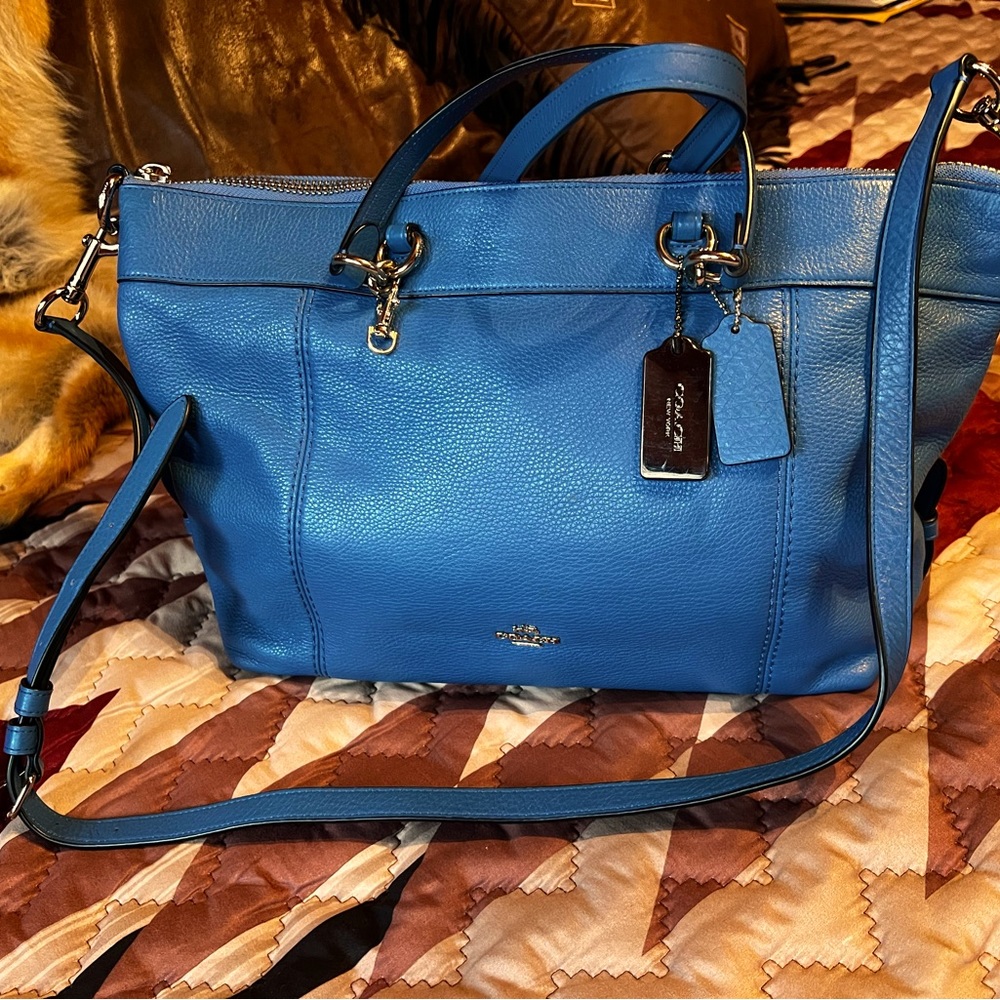 Beautiful spring blue coach bag.